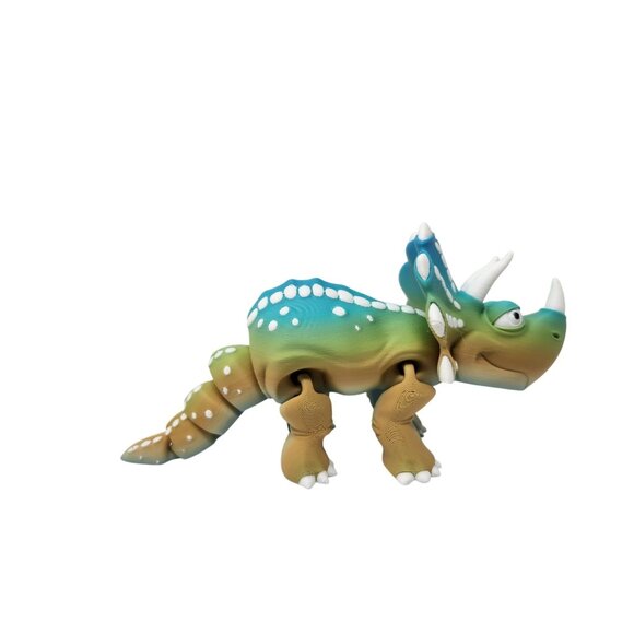 Set Of 3 Cartoon Dinosaur Figures T-Rex Triceratops Brachiosaurus 3d Printed (n) - Picture 16 of 16